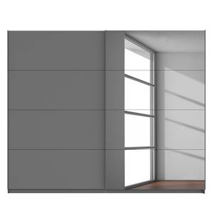Schwebetürenschrank SKØP VII Graphit / Grauspiegel - 270 x 222 cm - 2 Türen - Classic