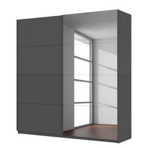 Schwebetürenschrank SKØP VII Graphit / Grauspiegel - 225 x 236 cm - 2 Türen - Comfort