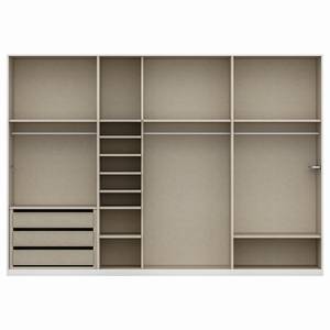 Schwebetürenschrank SKØP IV Alpinweiß - 315 x 236 cm - 3 Türen - Premium