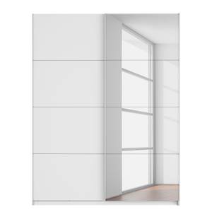Schwebetürenschrank SKØP VI Kristallspiegel / Alpinweiß - 181 x 236 cm - 2 Türen - Comfort