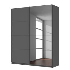 Schwebetürenschrank SKØP VII Graphit / Grauspiegel - 181 x 222 cm - 2 Türen - Comfort