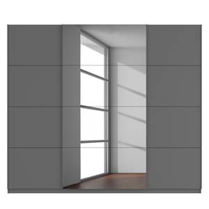 Schwebetürenschrank SKØP VII Graphit / Grauspiegel - 270 x 236 cm - 3 Türen - Comfort
