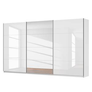 Schwebetürenschrank SKØP VIII Hochglanz Weiß / Kristallspiegel / Weiß - 405 x 236 cm - 3 Türen - Premium