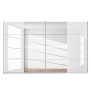 Schwebetürenschrank SKØP VIII Hochglanz Weiß / Kristallspiegel / Weiß - 360 x 236 cm - 4 Türen - Comfort
