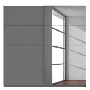 Schwebetürenschrank SKØP VII Graphit / Grauspiegel - 225 x 222 cm - 2 Türen - Premium