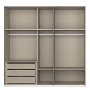 Schwebetürenschrank SKØP VIII Hochglanz Weiß / Kristallspiegel / Weiß - 225 x 236 cm - 2 Türen - Classic