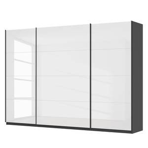 Schwebetürenschrank SKØP II Hochglanz Weiß / Graphit - 315 x 222 cm - 3 Türen - Classic