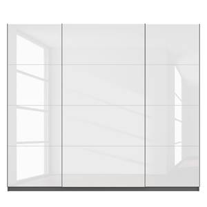 Schwebetürenschrank SKØP II Hochglanz Weiß / Graphit - 270 x 236 cm - 3 Türen - Comfort