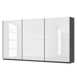 Schwebetürenschrank SKØP II Hochglanz Weiß / Graphit - 405 x 222 cm - 3 Türen - Classic