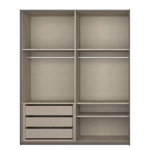 Schwebetürenschrank SKØP II Hochglanz Weiß / Graphit - 181 x 236 cm - 2 Türen - Classic