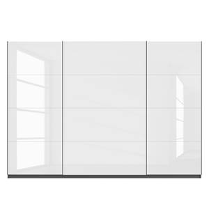 Schwebetürenschrank SKØP II Hochglanz Weiß / Graphit - 315 x 222 cm - 3 Türen - Premium