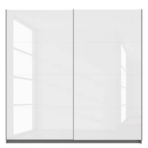 Schwebetürenschrank SKØP II Hochglanz Weiß / Graphit - 225 x 222 cm - 2 Türen - Premium