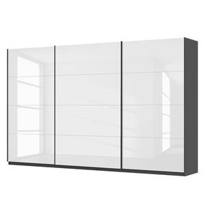 Schwebetürenschrank SKØP II Hochglanz Weiß / Graphit - 360 x 222 cm - 3 Türen - Classic