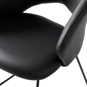 Chaise à accoudoirs Carval Imitation cuir / Métal - Noir / Noir