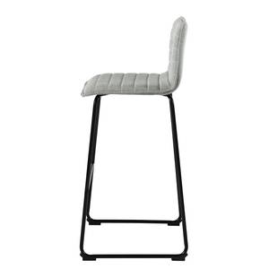 Chaises de bar Avins (lot de 2) Tissu / Métal - Gris clair / Noir