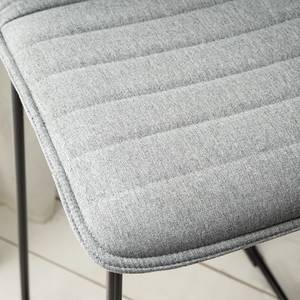 Chaises de bar Avins (lot de 2) Tissu / Métal - Gris clair / Noir