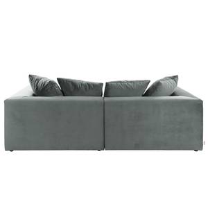 Grand canapé Big Cube Casual Velours - Gris - Largeur : 274 cm