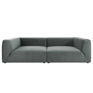 Bigsofa Big Cube Style Samt - Grau - Breite: 304 cm