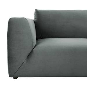 Grand canapé Big Cube Style Velours - Gris - Largeur : 304 cm