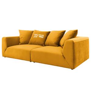 Grand canapé Big Cube Casual Velours - Jaune moutarde - Largeur : 304 cm