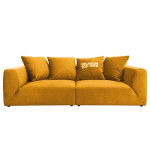 Grand canapé Big Cube Casual Velours - Jaune moutarde - Largeur : 304 cm