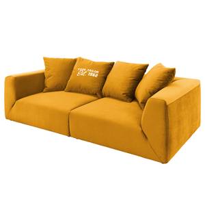 Grand canapé Big Cube Casual Velours - Jaune moutarde - Largeur : 304 cm