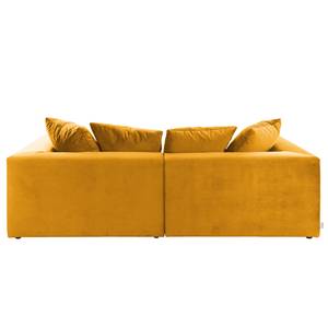 Grand canapé Big Cube Casual Velours - Jaune moutarde - Largeur : 304 cm