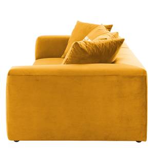 Grand canapé Big Cube Casual Velours - Jaune moutarde - Largeur : 304 cm