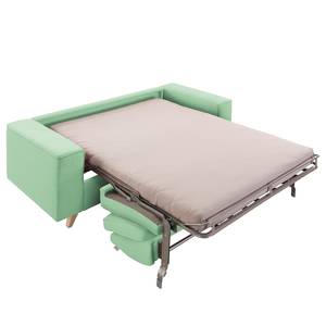 Canapé convertible Nordic Sleep Tissu - Vert menthe - Largeur : 232 cm