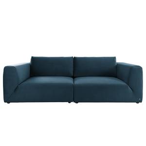 Grand canapé Big Cube Style Velours - Bleu marine - Largeur : 274 cm