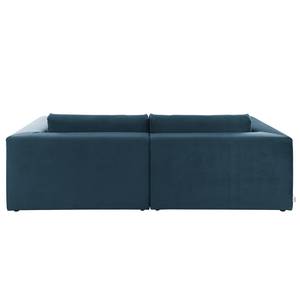 XXL-bank Big Cube Style Fluweel - Marineblauw - Breedte: 274 cm