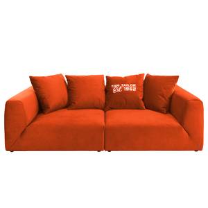 Grand canapé Big Cube Casual Velours - Orange - Largeur : 304 cm