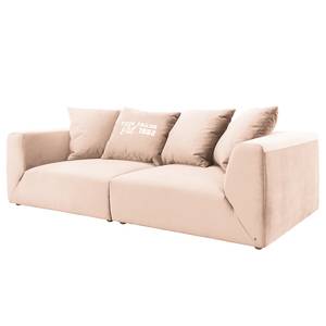 Grand canapé Big Cube Casual Velours - Rose clair - Largeur : 274 cm