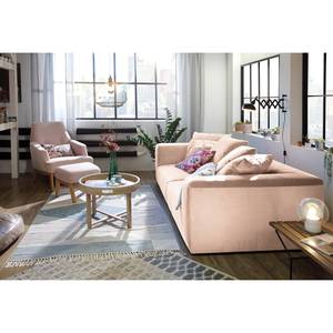 Grand canapé Big Cube Casual Velours - Rose clair - Largeur : 274 cm