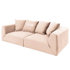 Grand canapé Big Cube Casual Velours - Rose clair - Largeur : 274 cm