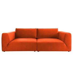 Bigsofa Big Cube Style Samt - Orange - Breite: 304 cm