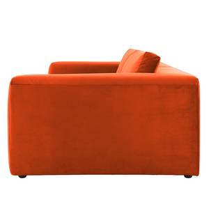 Grand canapé Big Cube Style Velours - Orange - Largeur : 304 cm