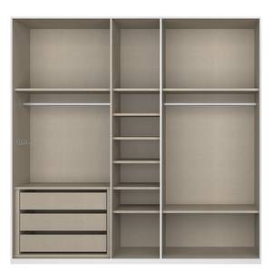 Drehtürenschrank SKØP XI Hochglanz Weiß/ Kristallspiegel - 225 x 236 cm - Comfort