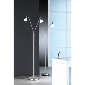 Lampadaire halogène Pino Verre dépoli / Acier - 1 ampoule - Argenté