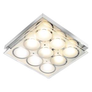 LED-plafondlamp Afida II Glas/staal - 9 lichtbronnen