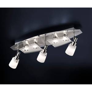 LED-plafondlamp Hara Melkglas/staal - 7 lichtbronnen