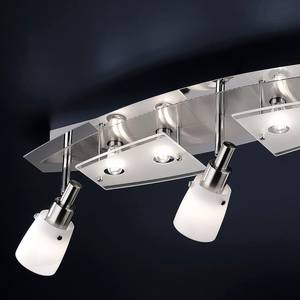 LED-Deckenleuchte Hara Milchglas / Stahl - 7-flammig