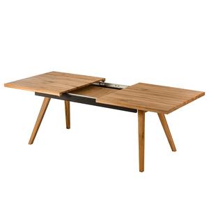 Table Woodha Skandi Chêne massif - Chêne - Largeur : 180 cm - Avec rallonge centrale et plateaux insérés