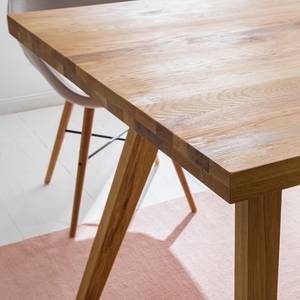 Table Woodha Skandi Chêne massif - Chêne - Largeur : 180 cm - Avec rallonge centrale et plateaux insérés