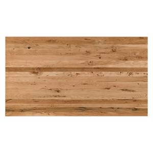Table Woodha X Chêne massif / Acier - Chêne - Largeur : 160 cm - Sans rallonge - Noir