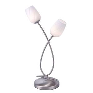 LED-tafellamp Anastasia Melkglas/aluminium - 2 lichtbronnen