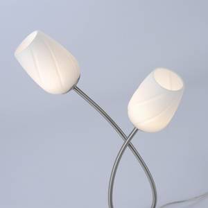 LED-Tischleuchte Anastasia Milchglas / Aluminium - 2-flammig