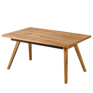 Table Woodha Skandi Chêne massif - Chêne - Largeur : 160 cm - Avec rallonge centrale et plateaux insérés