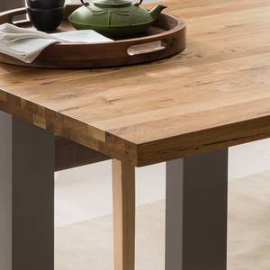 Table Woodha U Chêne massif / Acier - Chêne - Largeur : 180 cm - Sans rallonge - Argenté