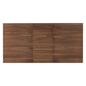 Eettafel Woodha X massief acaciahout/staal - Walnoot - Breedte: 160 cm - Met uitschuifbaar middengedeelte en inlegplaten - Zwart